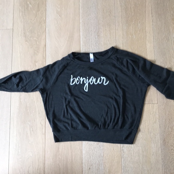 Dark Grey Bonjour Sweatshirt - Picture 2 of 3